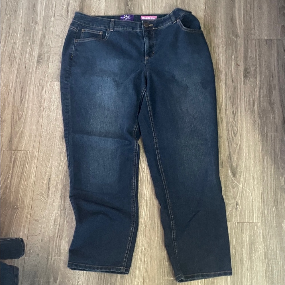 Just My Size Women's Straight Leg Jeans - Dark Blue
